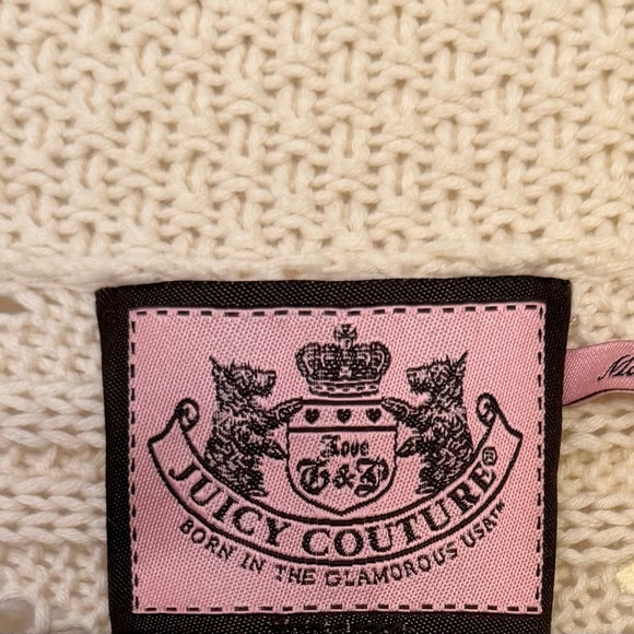 YTG Juicy Couture Open Knit Wrap Cardigan Womans SZ Med Y2k Coquette Romantic - Picture 9 of 14